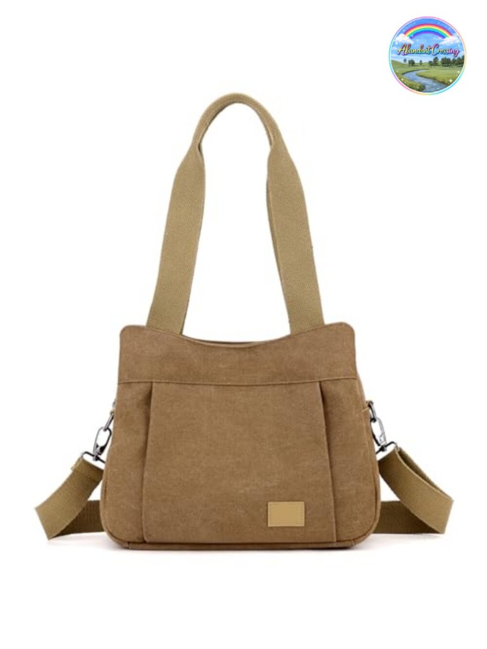 Canvas Crossbody Tote Bag Multi Pocket Shoulder Purse Work Handbag